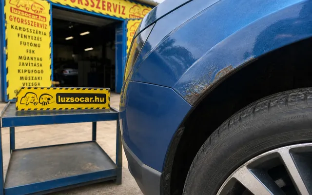 Korrodálódott karosszériaelem közelről