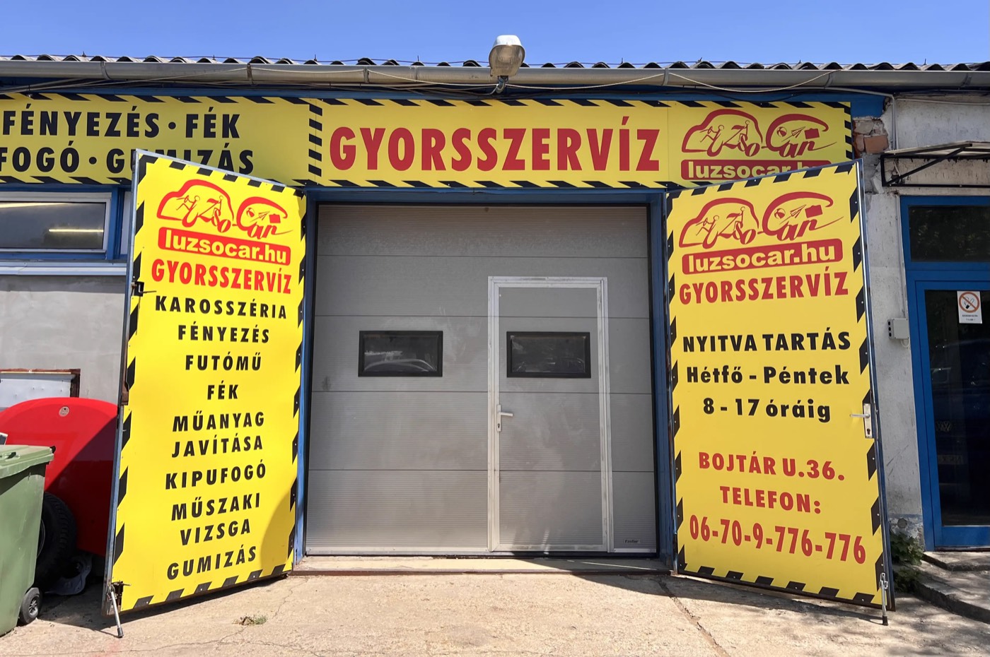 Luzso Car műhely bejárat